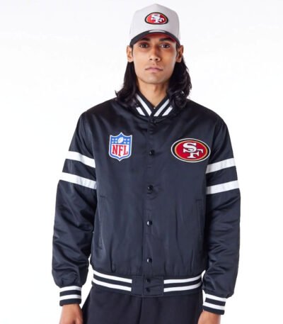 San Francisco 49ers NFL Satin Black Bomber Jacket
