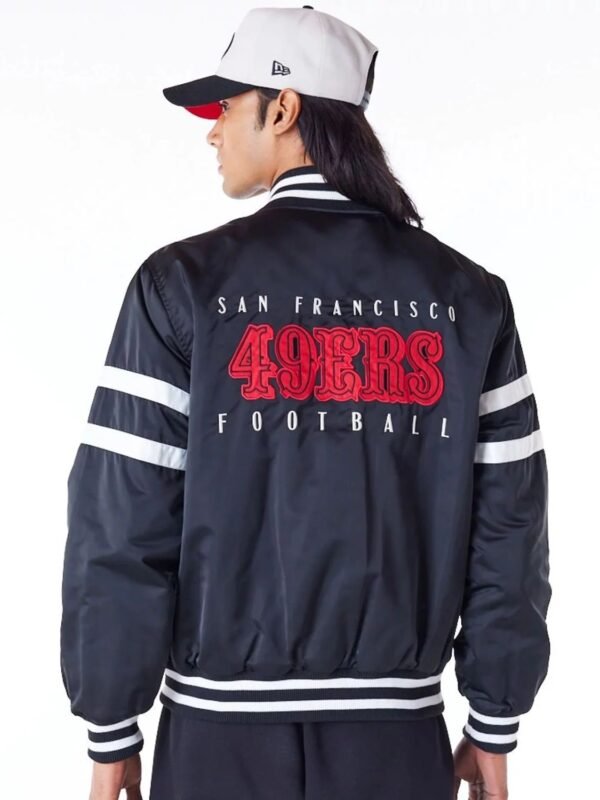 San Francisco 49ers NFL Satin Black Bomber Jacket