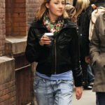 Saoirse Ronan Black Leather Jacket