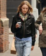 Saoirse Ronan Black Leather Jacket