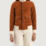 Sasha A1 Brown Suede Bomber Jacket