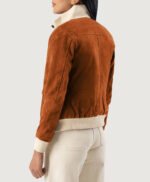 Sasha A1 Brown Suede Bomber Jacket