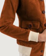 Sasha A1 Brown Suede Bomber Jacket