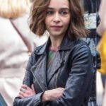 Secret Invasion 2023 Emilia Clarke Black Leather Jacket