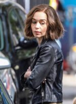 Secret Invasion 2023 Emilia Clarke Black Leather Jacket