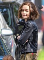 Secret Invasion 2023 Emilia Clarke Black Leather Jacket