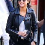 Selena Gomez Leather Jacket in New York