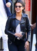 Selena Gomez Leather Jacket in New York