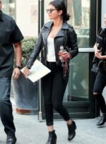 Selena Gomez Leather Jacket in New York