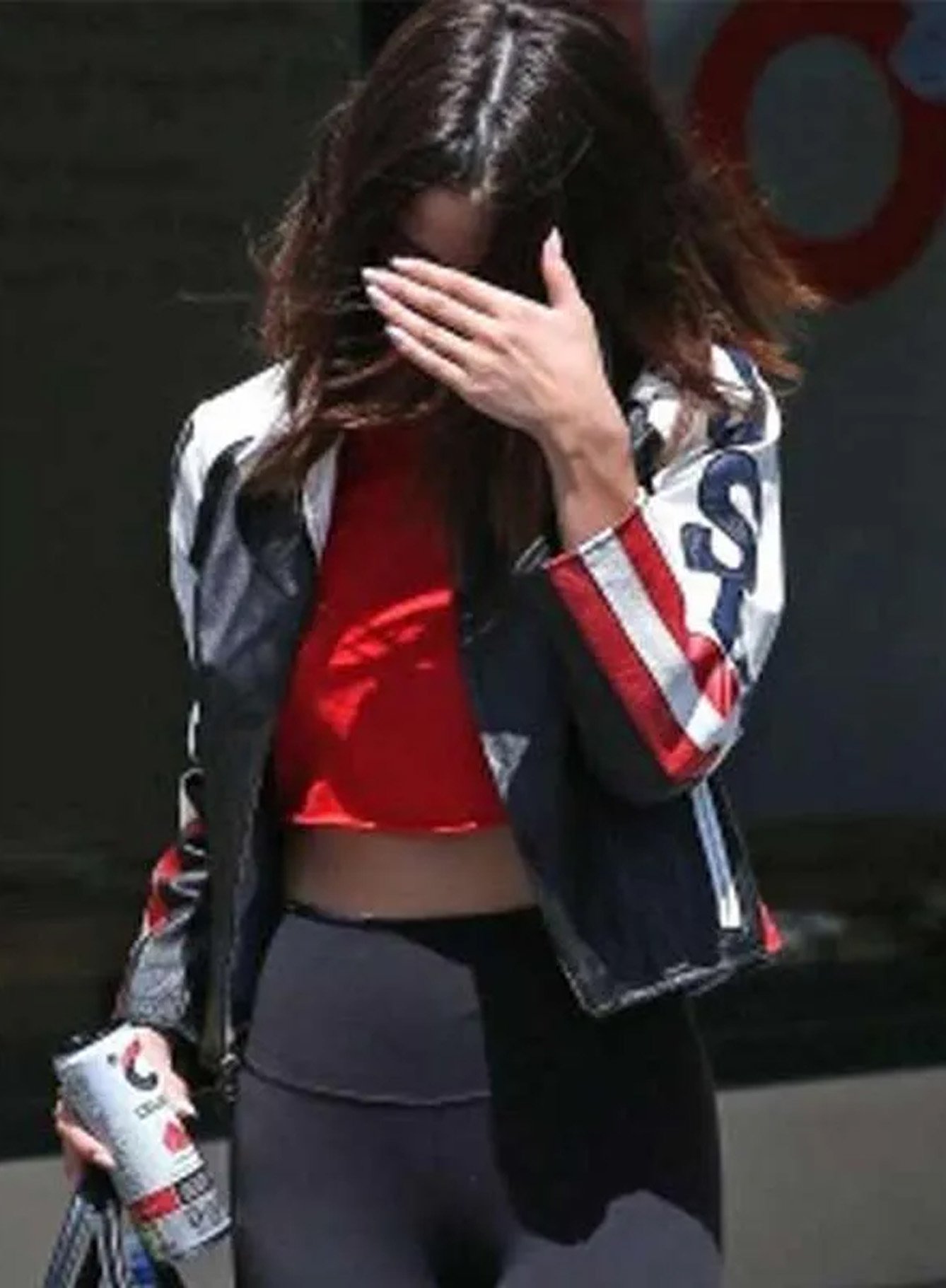 Selena Gomez Premium Black American Flag Leather Jacket Selena Gomez Premium Black American Flag Leather Jacket