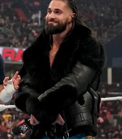 Seth Rollins WWE War Games Shearling Real Leather Jacket