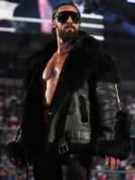 Seth Rollins WWE War Games Shearling Real Leather Jacket