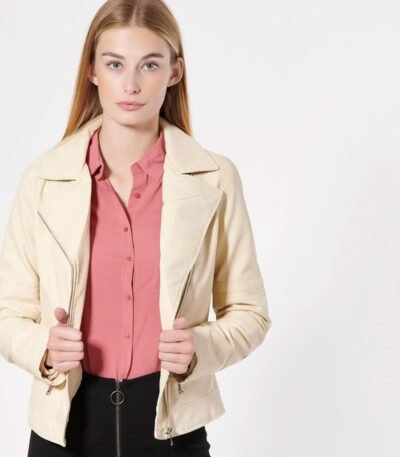 Short Body Biker Leather Jacket