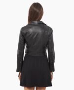 Short Body Leather Jacket in Black for Women