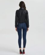 Short Slim Zipper Biker Leather Jacket