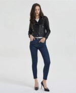 Short Slim Zipper Biker Leather Jacket