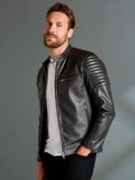 Signature Leather Quilted Racer Jacket