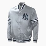 Slider NY Yankees Varsity Gray Satin Jacket