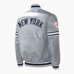 Slider NY Yankees Varsity Gray Satin Jacket