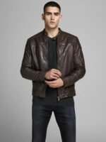 Slim Body Sheepskin Decant Leather Jacket