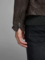 Slim Body Sheepskin Decant Leather Jacket