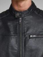 Slim Fit Bomber Style Leather Jacket