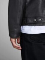 Slim Fit Bomber Style Leather Jacket