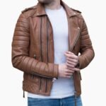 Slim Fit Genuine Brown Motorcycle Leather Jacket