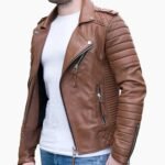 Slim Fit Genuine Brown Motorcycle Leather Jacket