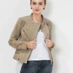 Slim Fit Genuine Leather Jacket for Women