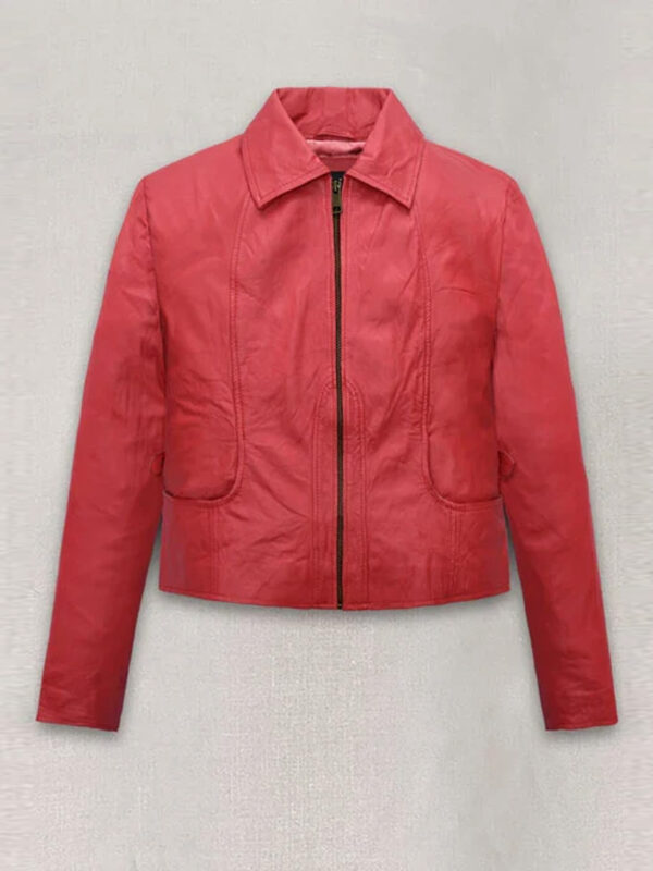 Soft Tango Red Washed Jennifer Lopez Gigli Leather Jacket
