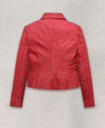 Soft Tango Red Washed Jennifer Lopez Gigli Leather Jacket