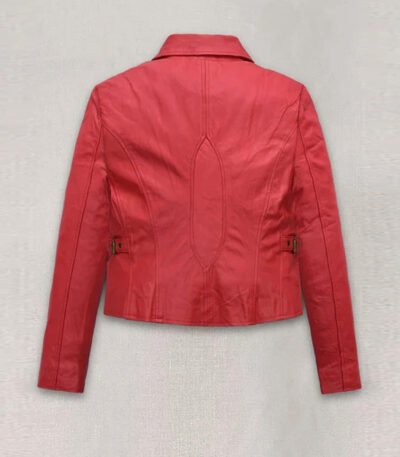 Soft Tango Red Washed Jennifer Lopez Gigli Leather Jacket