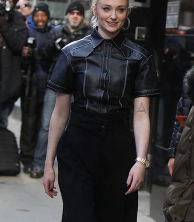 Sophie Turner Leather Shirt