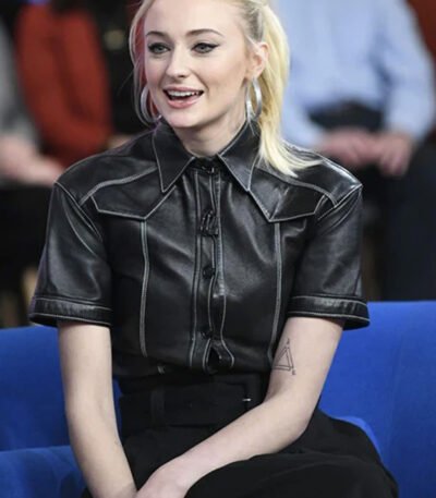 Sophie Turner Leather Shirt