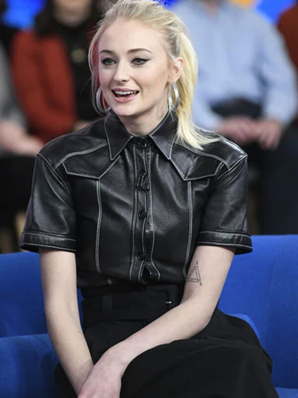 Sophie Turner Leather Shirt