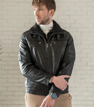 Storm Guard Leather Bomber Jacket