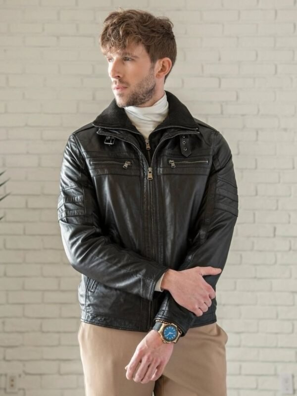 Storm Guard Leather Bomber Jacket