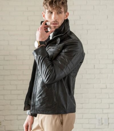 Storm Guard Leather Bomber Jacket