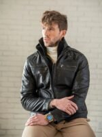 Storm Guard Leather Bomber Jacket