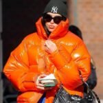 Street Wear Dua Lipa Down Orange Jacket