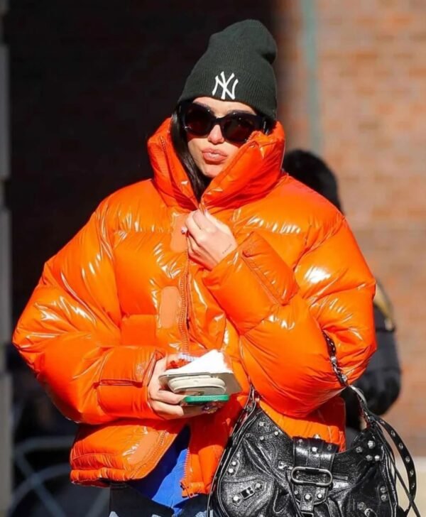 Street Wear Dua Lipa Down Orange Jacket