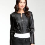 Studded Genuine Leather Jacket For Women