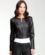 Studded Genuine Leather Jacket For Women