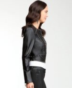 Studded Genuine Leather Jacket For Women