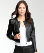 Studded Genuine Leather Jacket For Women
