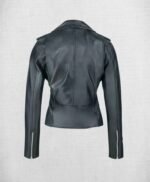 Stylish Black Leather Biker Jacket For Women