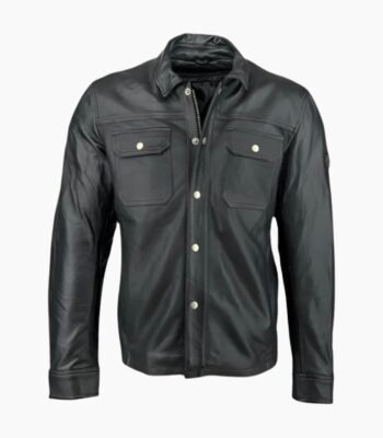 Stylish Black Leather Shirt