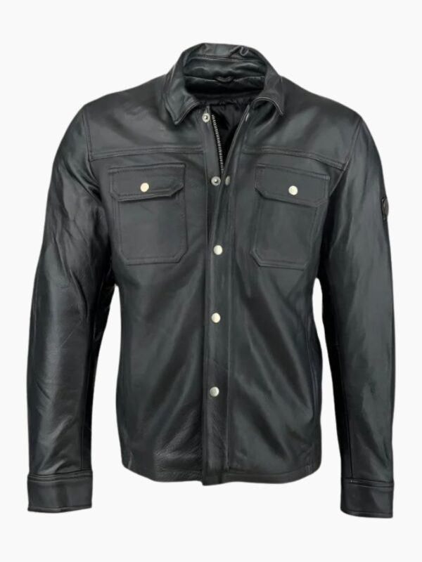 Stylish Black Leather Shirt