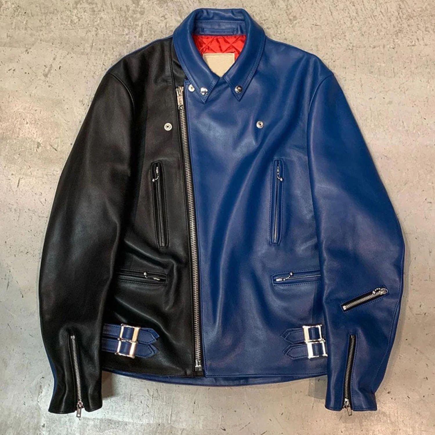 Stylish Blue and Black Leather Jacket Stylish Blue and Black Leather Jacket